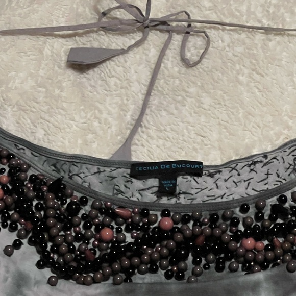 Beaded grey top - Picture 3 of 3